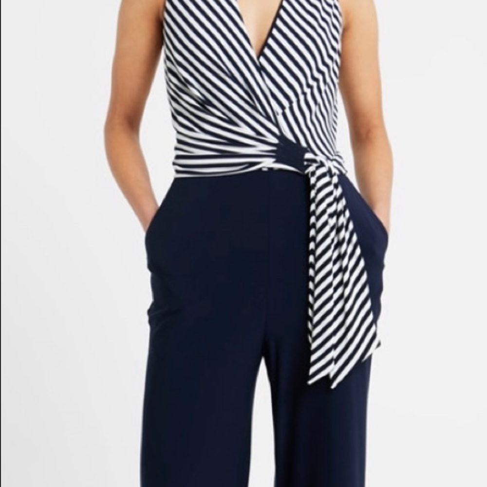 Ralph Lauren 16w 18w Navy White Jersey Jumpsuit